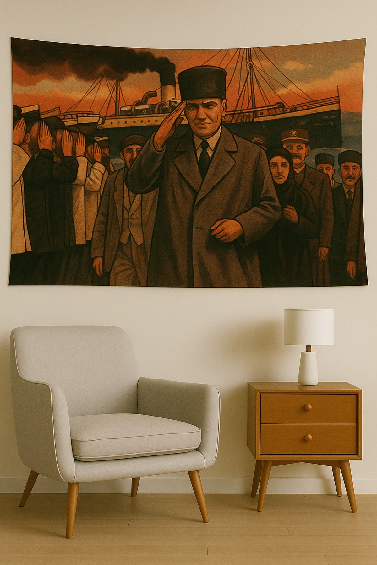 Atatürk Duvar Örtüsü Ev Dekorasyon Duvar Halısı Tapestry