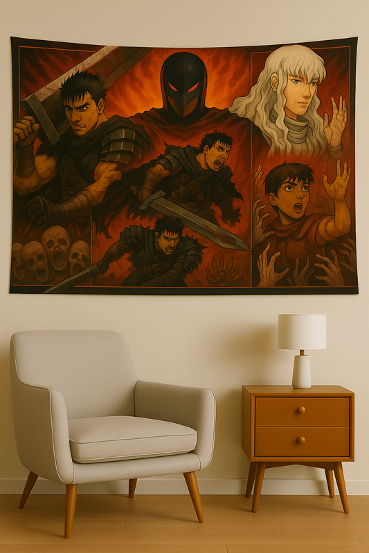 Berserk Temalı Duvar Örtüsü Ev Dekorasyon Duvar Halısı Örtüsü