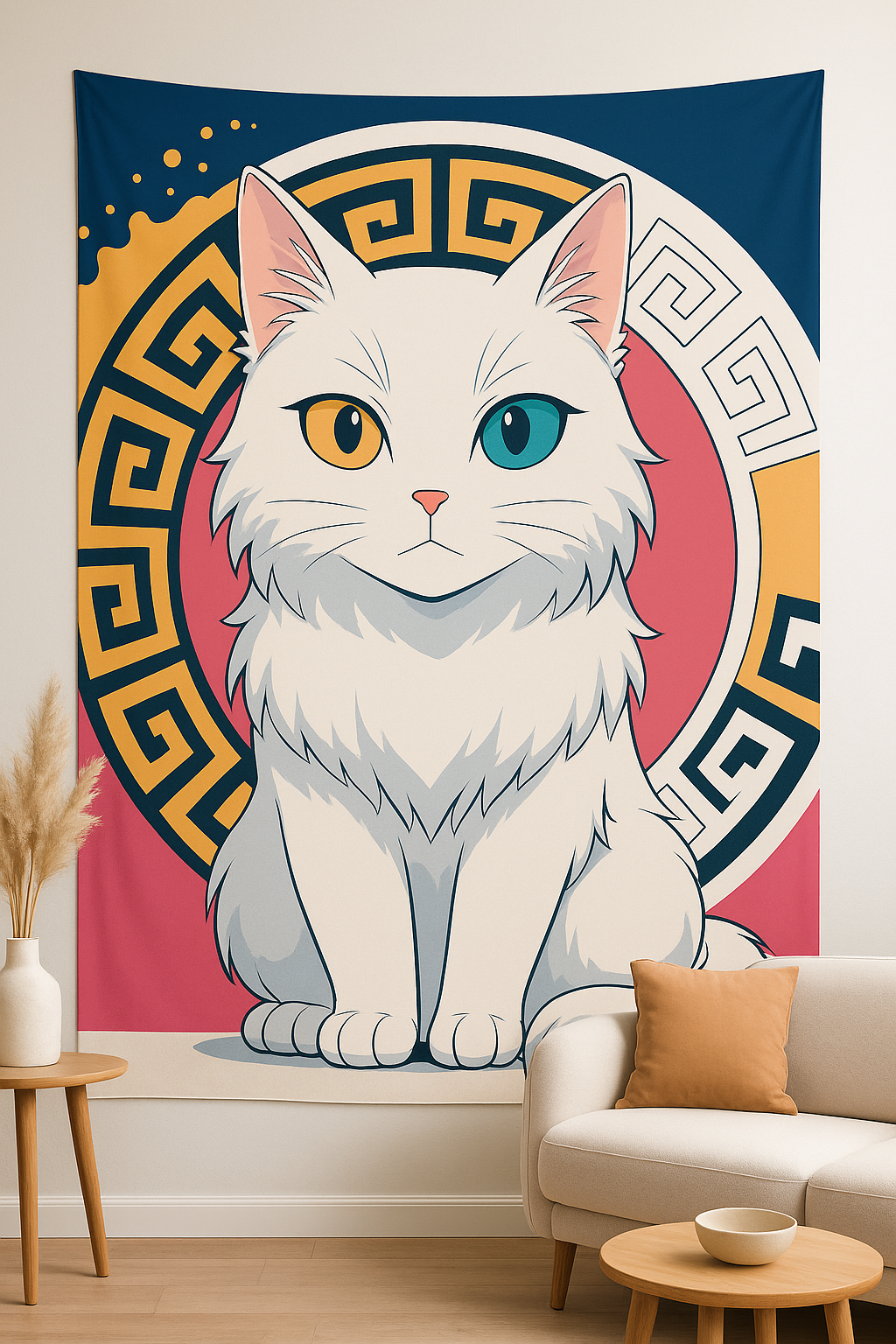 Ankara Kedisi Duvar Örtüsü Ev Dekorasyon Duvar Halısı Tapestry