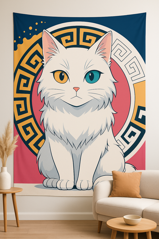 Ankara Kedisi Duvar Örtüsü Ev Dekorasyon Duvar Halısı Tapestry