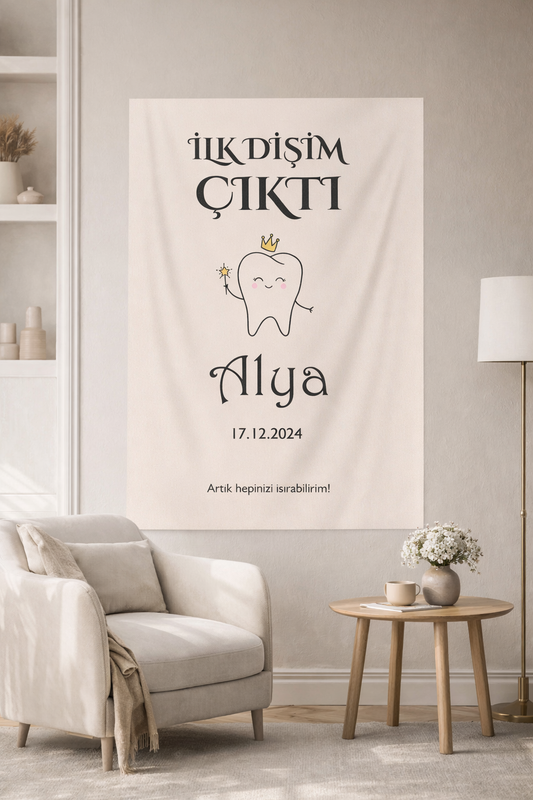Diş Kutlama Gününe Özel Kişiselleştirilebilir Duvar Örtüsü