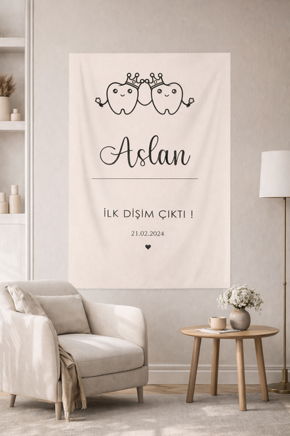 Diş Kutlama Gününe Özel Kişiselleştirilebilir Duvar Örtüsü