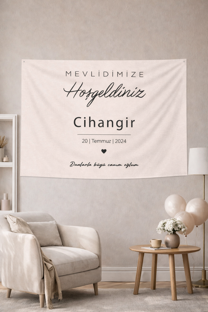 LunaDizayn Kişiye Özel Mevlid Günü Duvar Örtüsü
