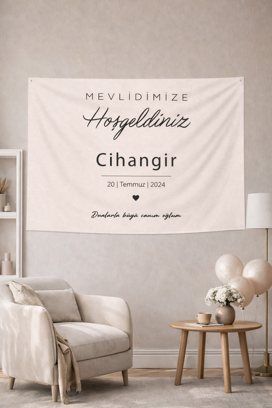 LunaDizayn Kişiye Özel Mevlid Günü Duvar Örtüsü