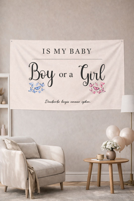 LunaDizayn Kişiye Özel Cinsiyet Partisi Duvar Örtüsü