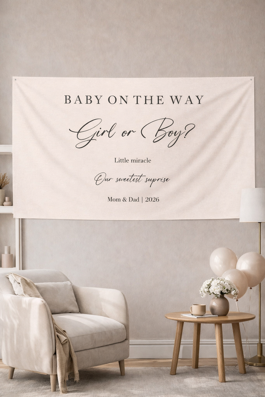 LunaDizayn Kişiye Özel Cinsiyet Partisi Duvar Örtüsü