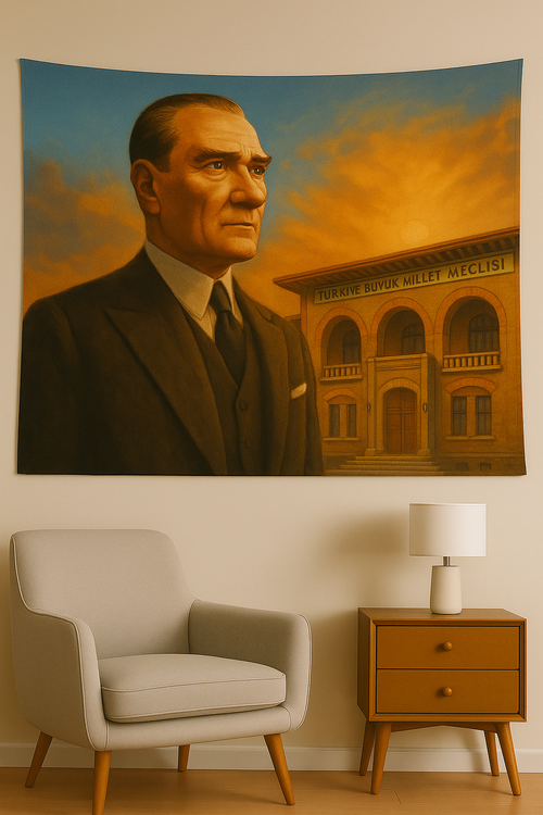 Atatürk Duvar Örtüsü Ev Dekorasyon Duvar Halısı Tapestry