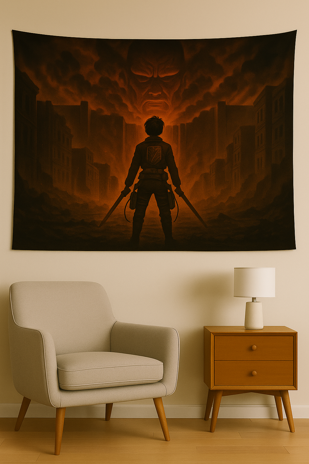 Attack On Titan Temalı Duvar Örtüsü Ev Dekorasyon Duvar Halısı Tapestry