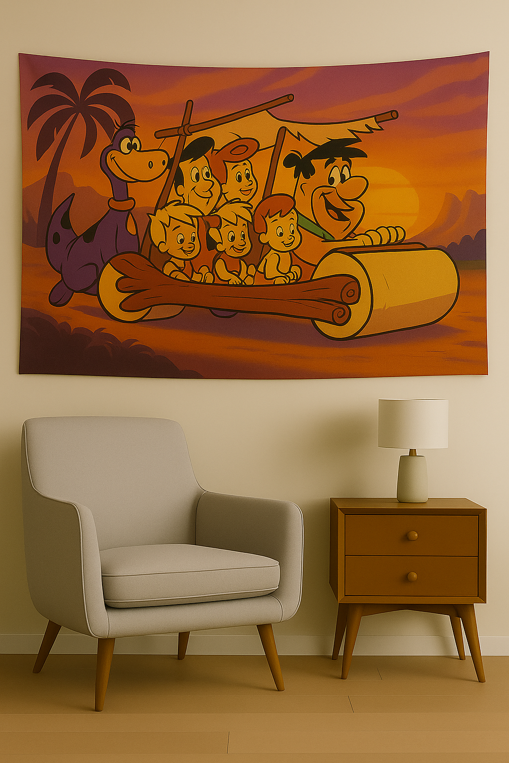 Taş Devri Temalı Duvar Örtüsü Ev Dekorasyon Duvar Halısı Tapestry