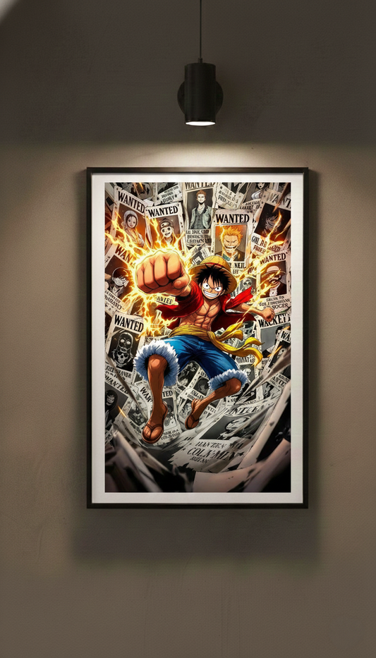 "MONKEY D. " Baskılı Metal Poster, Hediyelik Metal Tablo 30x40 cm