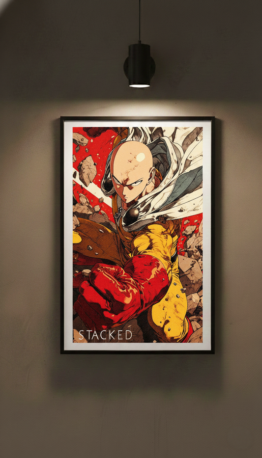 "One punch man " Baskılı Metal Poster, Hediyelik Metal Tablo 30x40 cm