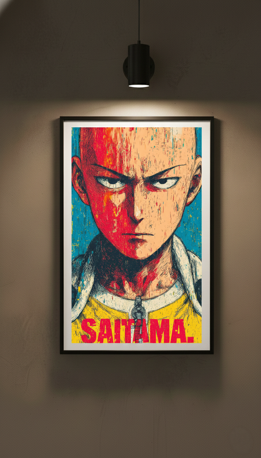 "One punch man " Baskılı Metal Poster, Hediyelik Metal Tablo 30x40 cm